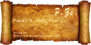 Panák Zsófia névjegykártya