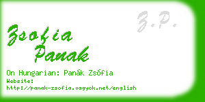 zsofia panak business card